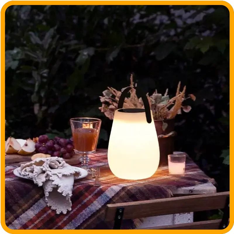 Solar LED Table Lantern –  USB Rechargeable, Weatherproof