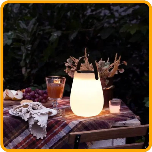 Solar LED Table Lantern –  USB Rechargeable, Weatherproof