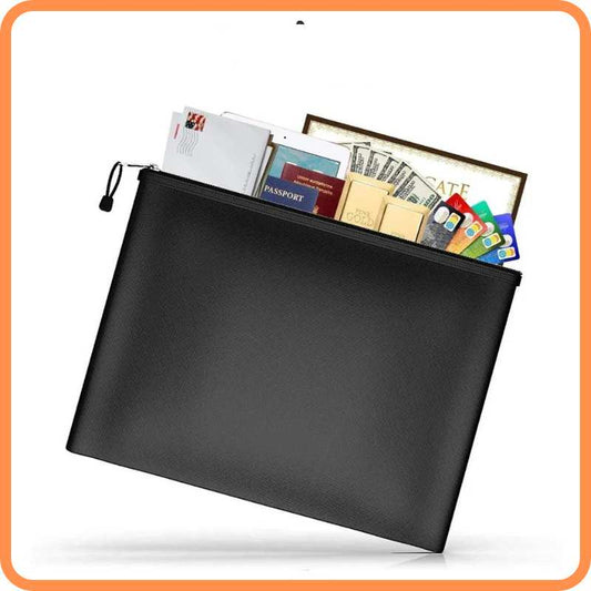 Fireproof & Waterproof Money and Document Bag – Zippered Safety Pouch