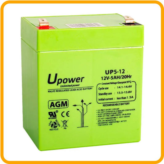 U-Power 12V 5Ah AGM Battery – Reliable Backup Power for Blackouts & Off-Grid Use