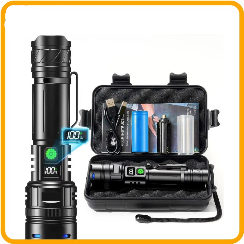 1.000.000 Lumen Emergency Flashlight – Ultra-Bright, USB-C Rechargeable & Power Bank Ready