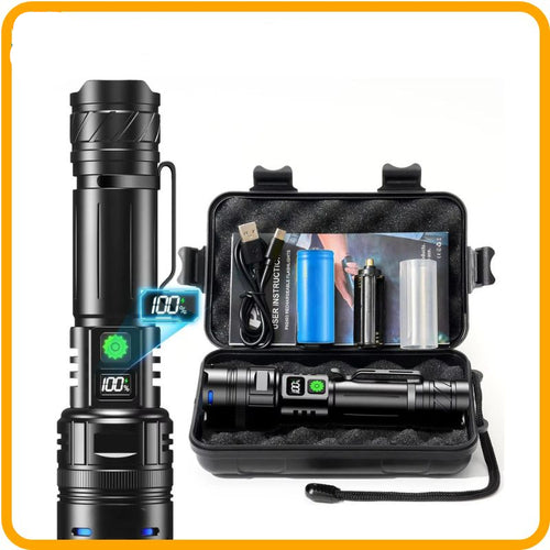 1.000.000 Lumen Emergency Flashlight – Ultra-Bright, USB-C Rechargeable & Power Bank Ready