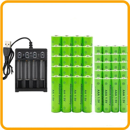 1,5V wiederaufladbares Batterieset – AA + AAA + intelligentes Ladegerät | langlebige Energie