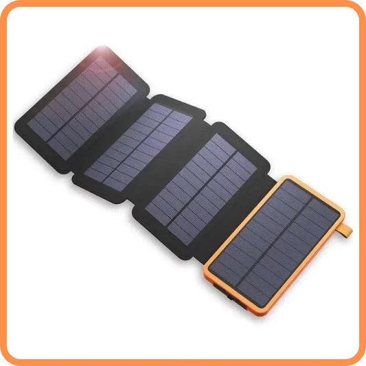 Solar Power Bank – 100,000mAh Folding Panel Charger with LED Light