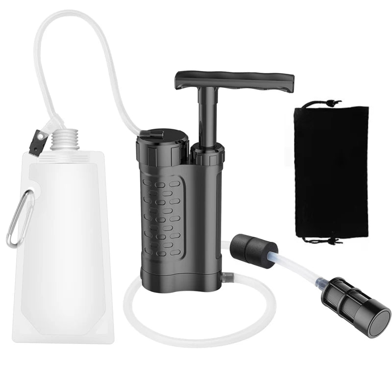 Lightweight Water Purifier Pump for outdoor camping; 0.01 Micron Water Filter ensures safe hydration anywhere.