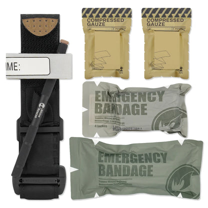 Essential supplies in the Trauma First Aid Kit – Tactical Emergency Medical Pack for severe injuries and emergencies.